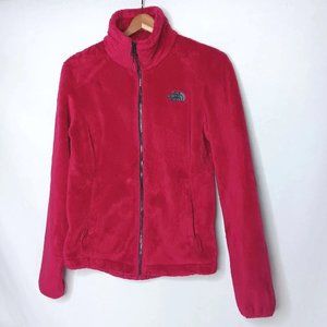 The North Face Womens XS Osito Jacket Hot Pink Plush Fleece Zip Silver READ